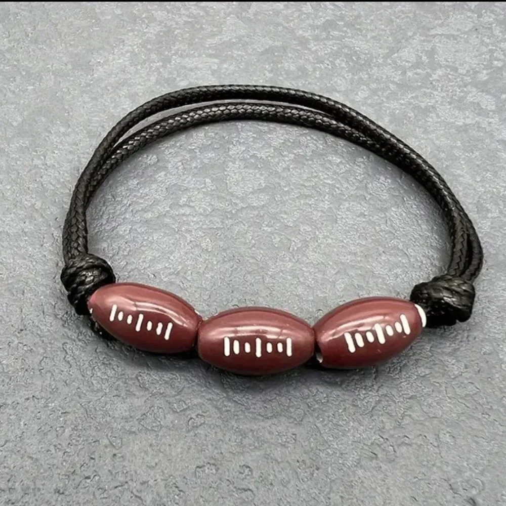 Unisex kids' football adjustable charm bracelet - Picture 4 of 5